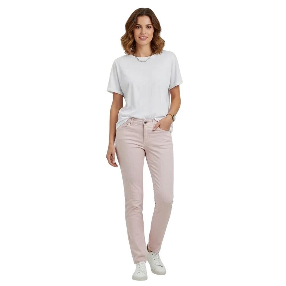 Marc Cain Light Pink Embossed Floral Pattern Slim Fit Pants Women's Size N5/US10 - Picture 1 of 16